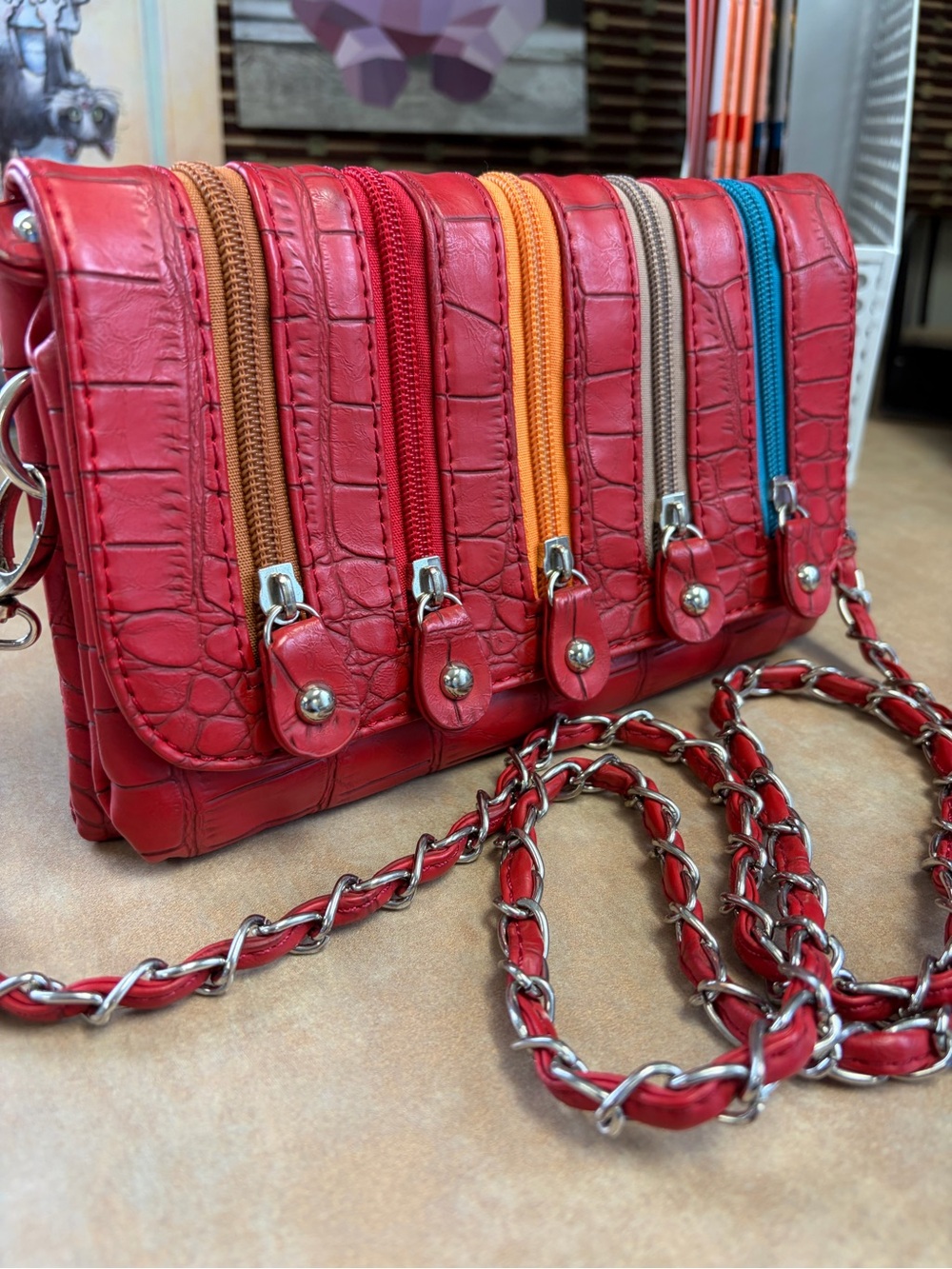 Akua Style Red Zipper Crossbody